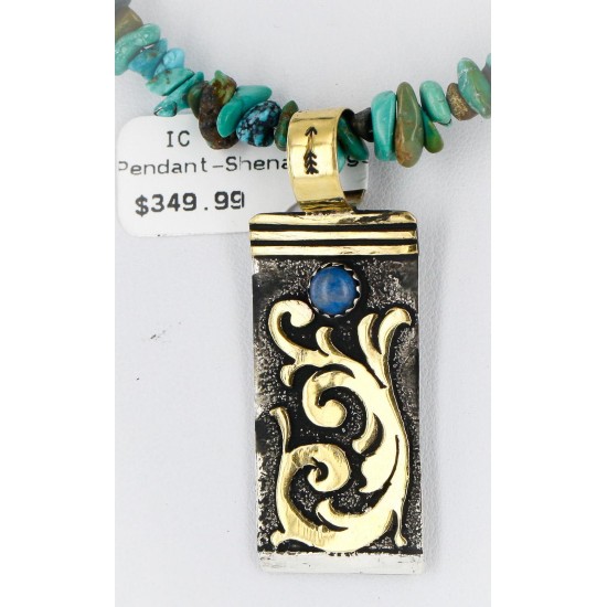 .925 Sterling Silver and 12kt Gold Filled Handmade Certified Authentic Navajo Lapis and Turquoise Native American Necklace 390858421929 .925 Sterling Silver and 12kt Gold Filled Handmade Certified Authentic Navajo Lapis and Turquoise Native American Necklace 390858421929
