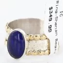 .925 Sterling Silver and 12kt Gold Filled Handmade Certified Authentic Navajo LAPIS Native American Ring  371018570058