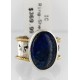 .925 Sterling Silver and 12kt Gold Filled Handmade Certified Authentic Navajo Lapis Native American Ring  390858460809
