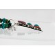 .925 Sterling Silver and 12kt Gold Filled Handmade Certified Authentic Navajo Multicolor Stone and Turquoise Native American Necklace 390836687377