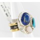 .925 Sterling Silver and 12kt Gold Filled Handmade Certified Authentic Navajo Turquoise, LAPIS and MOP Native American Ring  390858828656