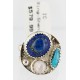 .925 Sterling Silver and 12kt Gold Filled Handmade Certified Authentic Navajo Turquoise, LAPIS and MOP Native American Ring  390858828656