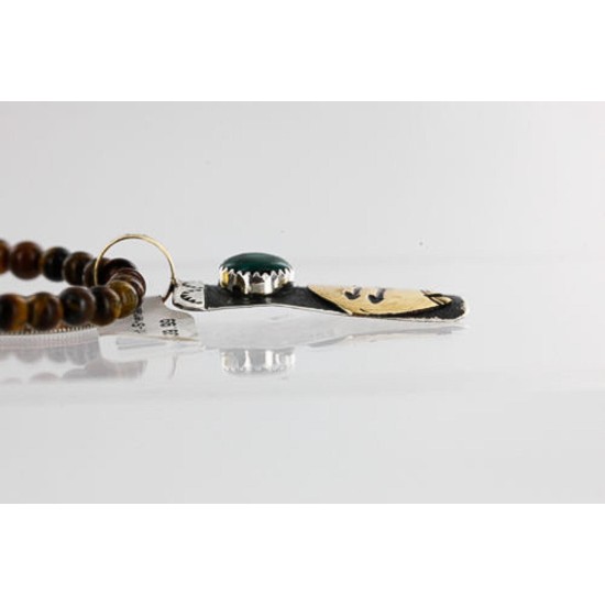 .925 Sterling Silver and 12kt Gold Filled HANDMADE Certified Authentic Navajo Turquoise Malachite and Tigers Eye Native American Necklace 371105063117 .925 Sterling Silver and 12kt Gold Filled HANDMADE Certified Authentic Navajo Turquoise Malachite and Tigers Eye Native American Necklace 371105063117