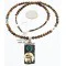 .925 Sterling Silver and 12kt Gold Filled HANDMADE Certified Authentic Navajo Turquoise Malachite and Tigers Eye Native American Necklace 371105063117