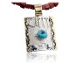 .925 Sterling Silver and 12kt Gold Filled Handmade Certified Authentic Navajo Turquoise Native American Necklace 370878354122