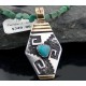 .925 Sterling Silver and 12kt Gold Filled Handmade Certified Authentic Navajo Turquoise Native American Necklace 370915666415