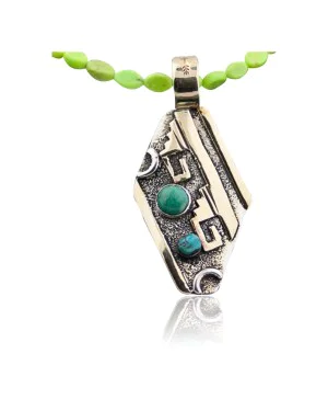 .925 Sterling Silver and 12kt Gold Filled Handmade Certified Authentic Navajo Turquoise Native American Necklace 370919170601