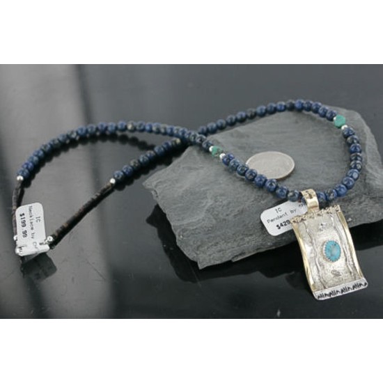 .925 Sterling Silver and 12kt Gold Filled Handmade Certified Authentic Navajo Turquoise Native American Necklace 370965564501 .925 Sterling Silver and 12kt Gold Filled Handmade Certified Authentic Navajo Turquoise Native American Necklace 370965564501