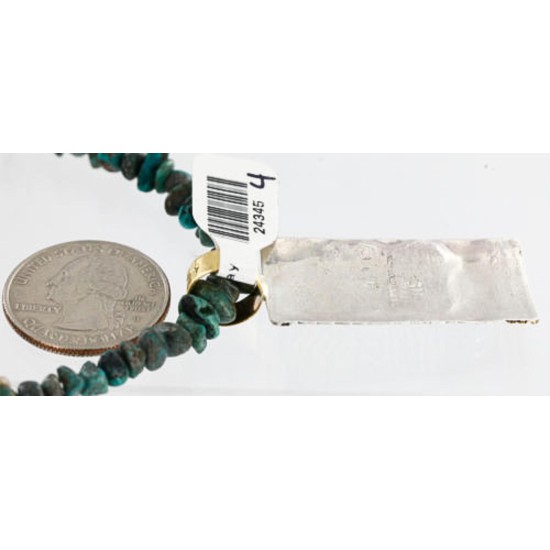 .925 Sterling Silver and 12kt Gold Filled HANDMADE Certified Authentic Navajo Turquoise Native American Necklace 371103153621 .925 Sterling Silver and 12kt Gold Filled HANDMADE Certified Authentic Navajo Turquoise Native American Necklace 371103153621