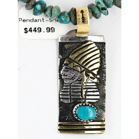 .925 Sterling Silver and 12kt Gold Filled HANDMADE Certified Authentic Navajo Turquoise Native American Necklace 371103153621 .925 Sterling Silver and 12kt Gold Filled HANDMADE Certified Authentic Navajo Turquoise Native American Necklace 371103153621