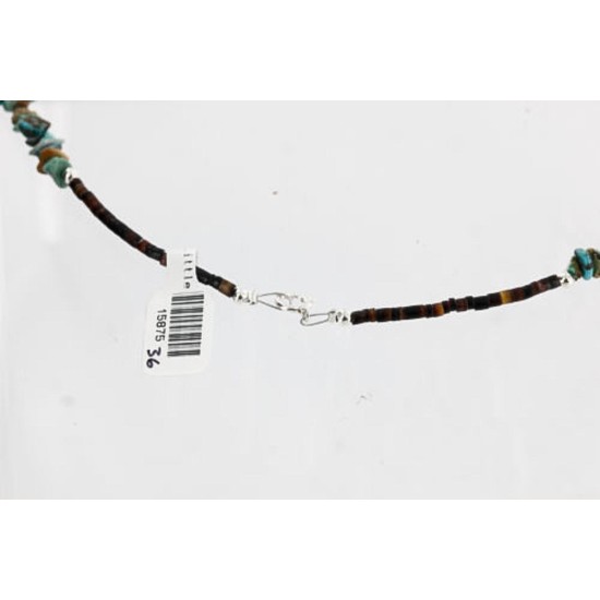 .925 Sterling Silver and 12kt Gold Filled HANDMADE Certified Authentic Navajo Turquoise Native American Necklace 371104842092 .925 Sterling Silver and 12kt Gold Filled HANDMADE Certified Authentic Navajo Turquoise Native American Necklace 371104842092
