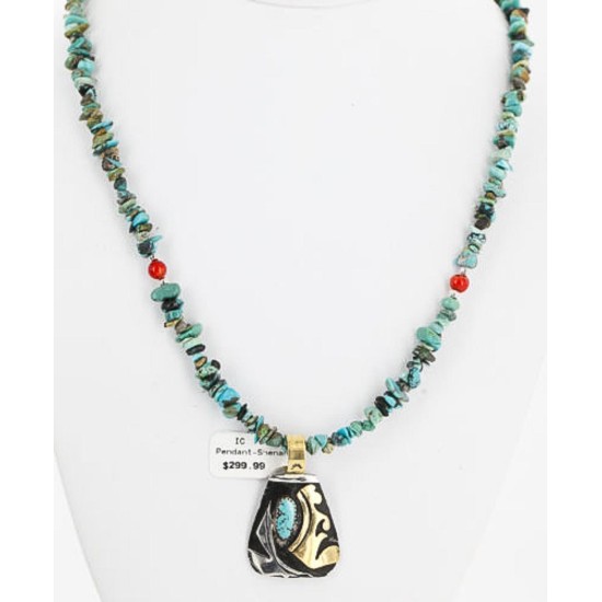 .925 Sterling Silver and 12kt Gold Filled HANDMADE Certified Authentic Navajo Turquoise Native American Necklace 371104842092 .925 Sterling Silver and 12kt Gold Filled HANDMADE Certified Authentic Navajo Turquoise Native American Necklace 371104842092
