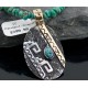.925 Sterling Silver and 12kt Gold Filled Handmade Certified Authentic Navajo Turquoise Native American Necklace 390645785635
