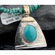 .925 Sterling Silver and 12kt Gold Filled Handmade Certified Authentic Navajo Turquoise Native American Necklace 390677350787