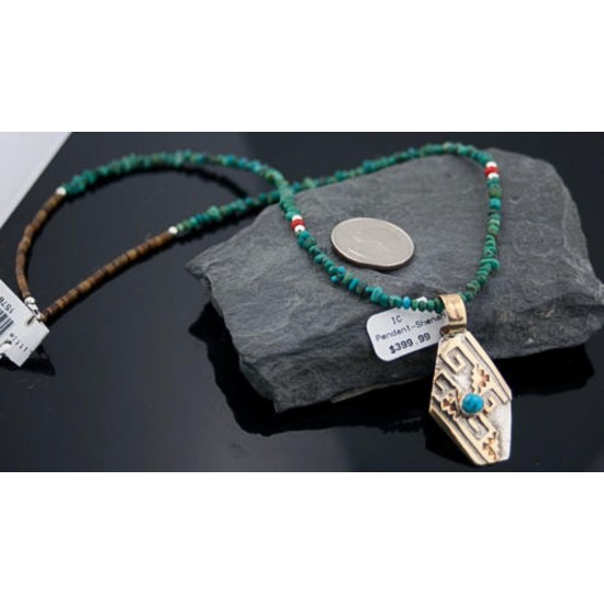 .925 Sterling Silver and 12kt Gold Filled Handmade Certified Authentic Navajo Turquoise Native American Necklace 390678104896 .925 Sterling Silver and 12kt Gold Filled Handmade Certified Authentic Navajo Turquoise Native American Necklace 390678104896