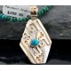 .925 Sterling Silver and 12kt Gold Filled Handmade Certified Authentic Navajo Turquoise Native American Necklace 390678104896 .925 Sterling Silver and 12kt Gold Filled Handmade Certified Authentic Navajo Turquoise Native American Necklace 390678104896