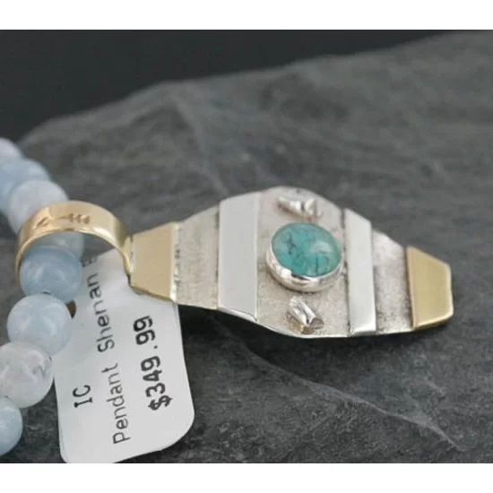 .925 Sterling Silver and 12kt Gold Filled Handmade Certified Authentic Navajo Turquoise Native American Necklace 390725419128 .925 Sterling Silver and 12kt Gold Filled Handmade Certified Authentic Navajo Turquoise Native American Necklace 390725419128