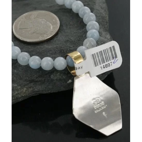 .925 Sterling Silver and 12kt Gold Filled Handmade Certified Authentic Navajo Turquoise Native American Necklace 390725419128 .925 Sterling Silver and 12kt Gold Filled Handmade Certified Authentic Navajo Turquoise Native American Necklace 390725419128