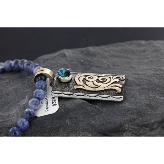 .925 Sterling Silver and 12kt Gold Filled Handmade Certified Authentic Navajo Turquoise Native American Necklace 390743291757 .925 Sterling Silver and 12kt Gold Filled Handmade Certified Authentic Navajo Turquoise Native American Necklace 390743291757