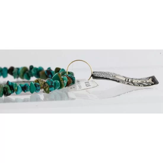 .925 Sterling Silver and 12kt Gold Filled Handmade Certified Authentic Navajo Turquoise Native American Necklace 390840188089