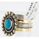 .925 Sterling Silver and 12kt Gold Filled Handmade Certified Authentic Navajo Turquoise Native American Ring  371011539117