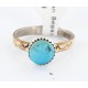 .925 Sterling Silver and 12kt Gold Filled Handmade Certified Authentic Navajo Turquoise Native American Ring  371014372256