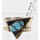 .925 Sterling Silver and 12kt Gold Filled Handmade Certified Authentic Navajo Turquoise Native American Ring  390781242707