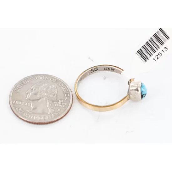 .925 Sterling Silver and 12kt Gold Filled Handmade Certified Authentic Navajo Turquoise Native American Ring 390792701024 .925 Sterling Silver and 12kt Gold Filled Handmade Certified Authentic Navajo Turquoise Native American Ring 390792701024
