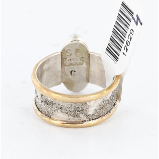 .925 Sterling Silver and 12kt Gold Filled Handmade Certified Authentic Navajo Turquoise Native American Ring 390816426919 .925 Sterling Silver and 12kt Gold Filled Handmade Certified Authentic Navajo Turquoise Native American Ring 390816426919
