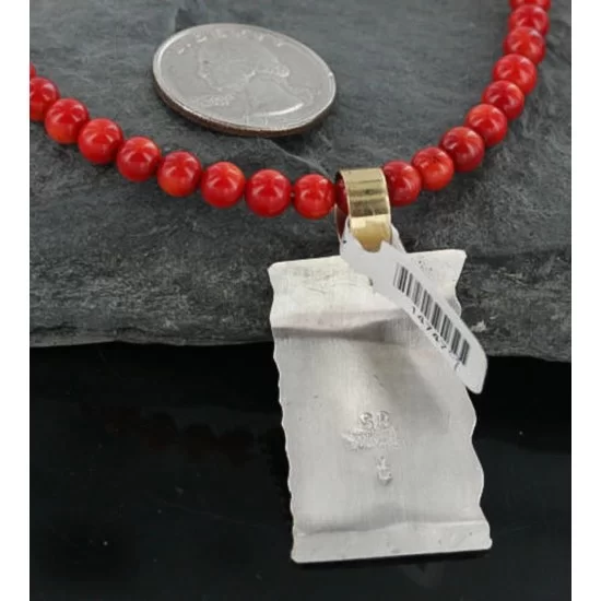 .925 Sterling Silver and 12kt Gold Filled Handmade Certified Authentic NavajoONE Mountain Turquoise Native American Necklace 370965412069 .925 Sterling Silver and 12kt Gold Filled Handmade Certified Authentic NavajoONE Mountain Turquoise Native American Necklace 370965412069