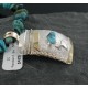 .925 Sterling Silver and 12kt Gold Filled Handmade Certified Authentic NavajoONE Mountain Turquoise Native American Necklace 390726392558