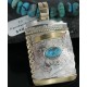 .925 Sterling Silver and 12kt Gold Filled Handmade Certified Authentic NavajoONE Mountain Turquoise Native American Necklace 390726392558 .925 Sterling Silver and 12kt Gold Filled Handmade Certified Authentic NavajoONE Mountain Turquoise Native American Necklace 390726392558