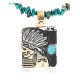 .925 Sterling Silver and 12kt Gold Filled Handmade Chief HEAD Certified Authentic Navajo Turquoise Native American Necklace 371044617005 .925 Sterling Silver and 12kt Gold Filled Handmade Chief HEAD Certified Authentic Navajo Turquoise Native American Necklace 371044617005