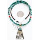 .925 Sterling Silver and 12kt Gold Filled Handmade Chief Head Certified Authentic Navajo Turquoise Native American Necklace 390820016316