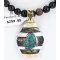 .925 Sterling Silver and 12kt Gold Filled Handmade CIRCLE Certified Authentic Navajo Turquoise Native American Necklace 371044069903