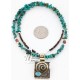 .925 Sterling Silver and 12kt Gold Filled Handmade CIRCLE Certified Authentic Navajo Turquoise Native American Necklace 390810062354