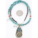 .925 Sterling Silver and 12kt Gold Filled Handmade CIRCLE Certified Authentic Navajo Turquoise Native American Necklace 390820760853