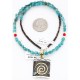 .925 Sterling Silver and 12kt Gold Filled Handmade CIRCLE Certified Authentic Navajo Turquoise Native American Necklace 390823316246