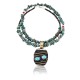 .925 Sterling Silver and 12kt Gold Filled Handmade CIRCLE Certified Authentic Navajo Turquoise Native American Necklace 390823924450