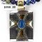 .925 Sterling Silver and 12kt Gold Filled Handmade CROSS Certified Authentic Navajo Denim Lapis Native American Necklace 370997869460