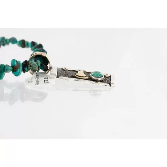 .925 Sterling Silver and 12kt Gold Filled Handmade Cross Certified Authentic Navajo Turquoise Native American Necklace 371034485514 .925 Sterling Silver and 12kt Gold Filled Handmade Cross Certified Authentic Navajo Turquoise Native American Necklace 371034485514
