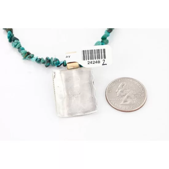 .925 Sterling Silver and 12kt Gold Filled Handmade Cross Certified Authentic Navajo Turquoise Native American Necklace 371034485514 .925 Sterling Silver and 12kt Gold Filled Handmade Cross Certified Authentic Navajo Turquoise Native American Necklace 371034485514