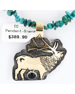 .925 Sterling Silver and 12kt Gold Filled Handmade ELK Certified Authentic Navajo Black Onyx and Turquoise Native American Necklace 390824516790 .925 Sterling Silver and 12kt Gold Filled Handmade ELK Certified Authentic Navajo Black Onyx and Turquoise Native American Necklace 390824516790
