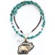 .925 Sterling Silver and 12kt Gold Filled Handmade ELK Certified Authentic Navajo Black Onyx and Turquoise Native American Necklace 390824516790