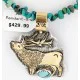 .925 Sterling Silver and 12kt Gold Filled Handmade ELK Certified Authentic Navajo Turquoise Native American Necklace 390816870628 .925 Sterling Silver and 12kt Gold Filled Handmade ELK Certified Authentic Navajo Turquoise Native American Necklace 390816870628