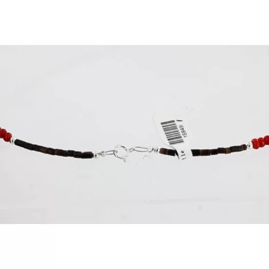 .925 Sterling Silver and 12kt Gold Filled HANDMADE Feather Certified Authentic Navajo Turquoise and Coral Native American Necklace 371102900292