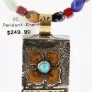 .925 Sterling Silver and 12kt Gold Filled Handmade FLOWER Certified Authentic Navajo MULTI COLOR Stones Native American Necklace 371006732348