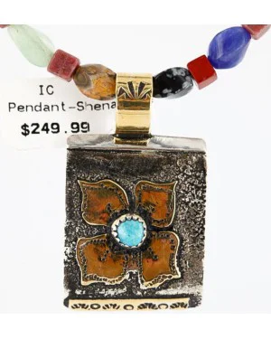 .925 Sterling Silver and 12kt Gold Filled Handmade FLOWER Certified Authentic Navajo MULTI COLOR Stones Native American Necklace 371006732348 .925 Sterling Silver and 12kt Gold Filled Handmade FLOWER Certified Authentic Navajo MULTI COLOR Stones Native American Necklace 371006732348