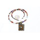 .925 Sterling Silver and 12kt Gold Filled Handmade FLOWER Certified Authentic Navajo MULTI COLOR Stones Native American Necklace 371006732348