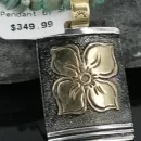 .925 Sterling Silver and 12kt Gold Filled Handmade FLOWER Certified Authentic Navajo Native American Necklace 370924167930